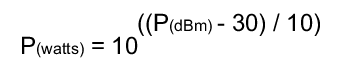 dBm to watts conversion formula